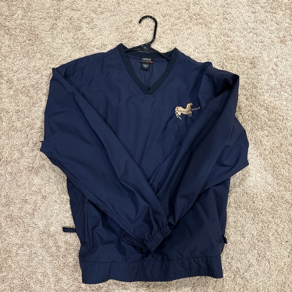Izod Dark Blue V-Neck Windbreaker
